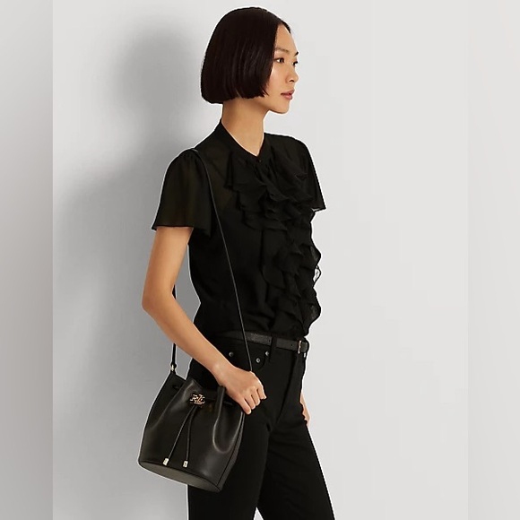 Ralph Lauren Leather Medium Andie Drawstring Bag - Picture 4 of 4